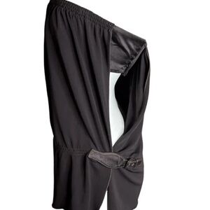 Gucci Black strapless top with leather buckles